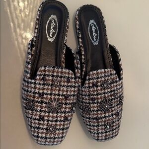 Adeline Tweed Embellished Mules